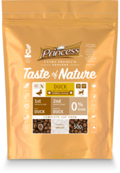 Princess Ultra Premium Taste of Nature Duck-Hairball Formula 500 g